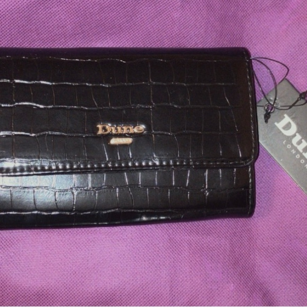 Dune London NWT Black Croc-Embossed by Wallet